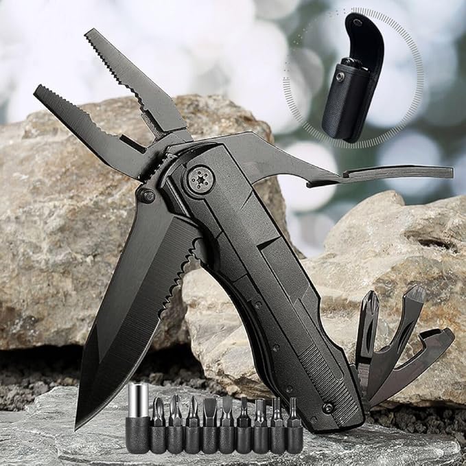 Folding multitool knife-Multipurpose outdoor pocket pliers multitool-Fishing multitool-Tactical,Outdoor,Camping,Hunting Multitool knife-Gift for Father, Grandfather,Husband, Boyfriend,Uncle