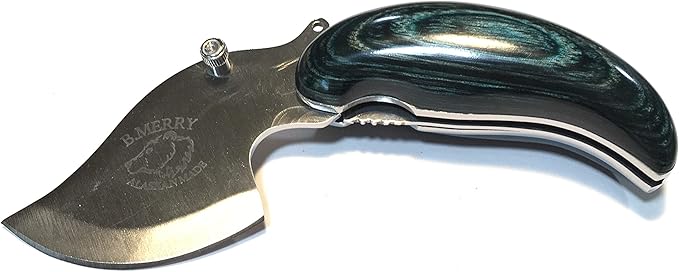 Made in Alaska Dymondwood Ulu Pocket Knife Folding - Blue