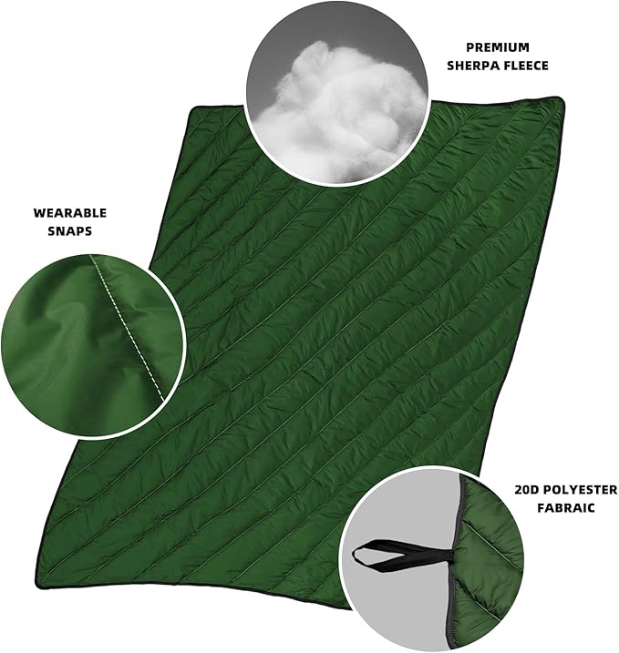 Puffy Blanket - Extra Light and Fluffy Warm Camping Blanket, Perfect for Camping and Backpacking, Compact, Insulated, Packable, Down - Alternative Camp Blankets for Outdoor & Indoor