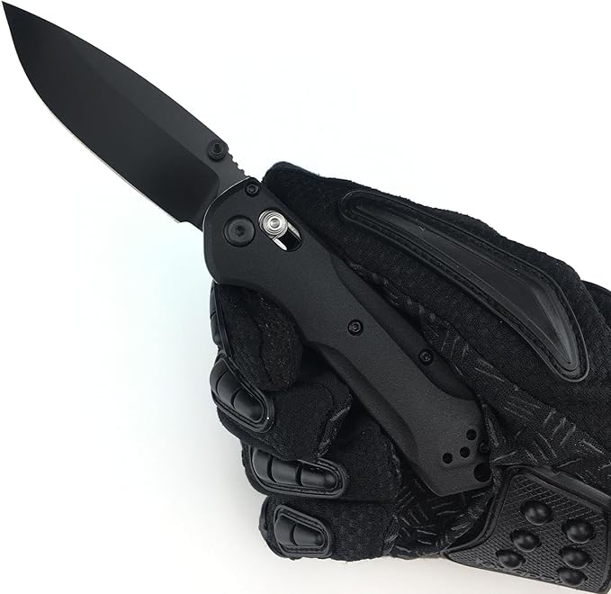 HUAAO 7in Manual Open Pocket Knife, Axis Lock Knife with 2.8in 8Cr13Mov Steel Blade Glass-Filled Nylon Handle, EDC Folding Knife with Clip for Camping Hunting