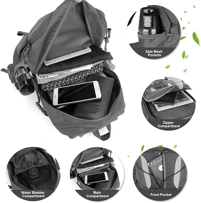 Loowoko Hiking Backpack, 40L Water Resistant Camping Backpack for Men & Women, Lightweight Travel Daypack Bag