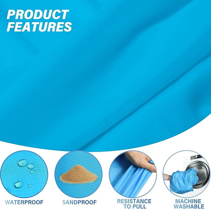 Beach Blanket Oversized Extra Large 78" X 81",Waterproof Sandproof Beach Blanket 1-7 Adults Lightweight Durable for Travel Camping Hiking Picnic
