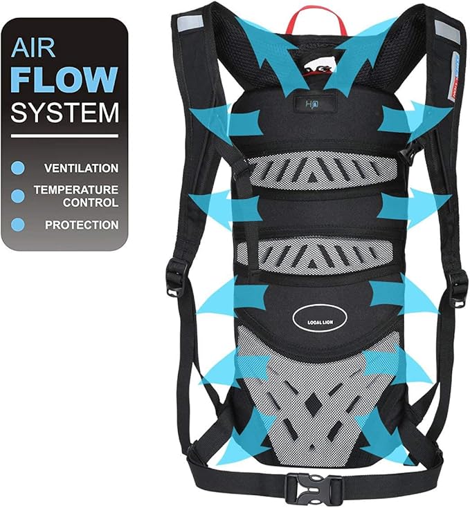 LOCAL LION Running Backpack for Men & Women, Lightweight Hydration Backpack 6L, Bike Rucksack Breathable for Biking Travelling Hiking
