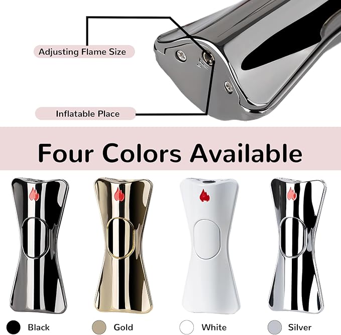 Cute Pretty Lighter Butane, Soft Flame Lighter Fashion Nice Lighter, Unique for Women Candles Gift Camping BBQ (No Butane Fule) (23#)