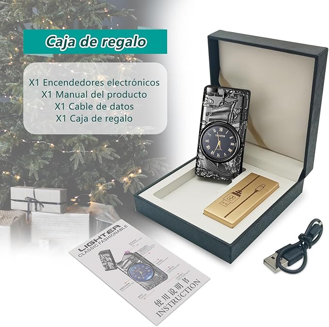 Electric Lighter USB Rechargeable with led Display Cool Lighter with Clock dial 【Blind Box】