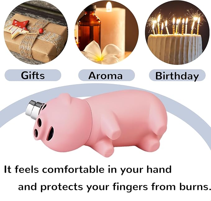 Cute Cartoon Animal Lighter Butane Refill, Pretty Aesthetic, Unique for Women Candles Gifts Camping BBQ (No Butane Fule) (26#)