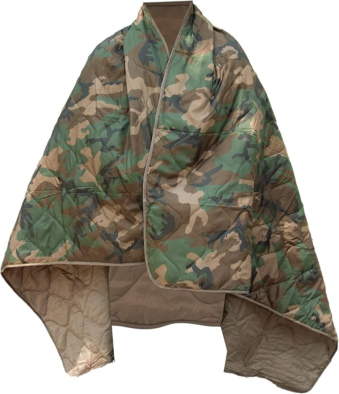 Poncho Liner Military Woobie Blanket Multicam Camo Woobie with Compression Carry Bag for Outdoors Hiking Jungle Hunting Gear