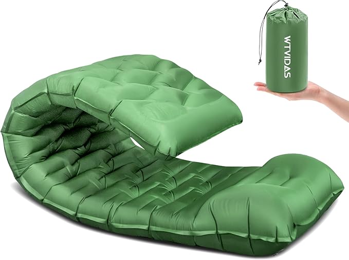 Oversized Camping Sleeping Pad,4.2" Thick Ultralight Camping Sleeping Mats for Adults,Camping Mattress with Pillow & Built-in Pump for Tent,Backpacking,Travel