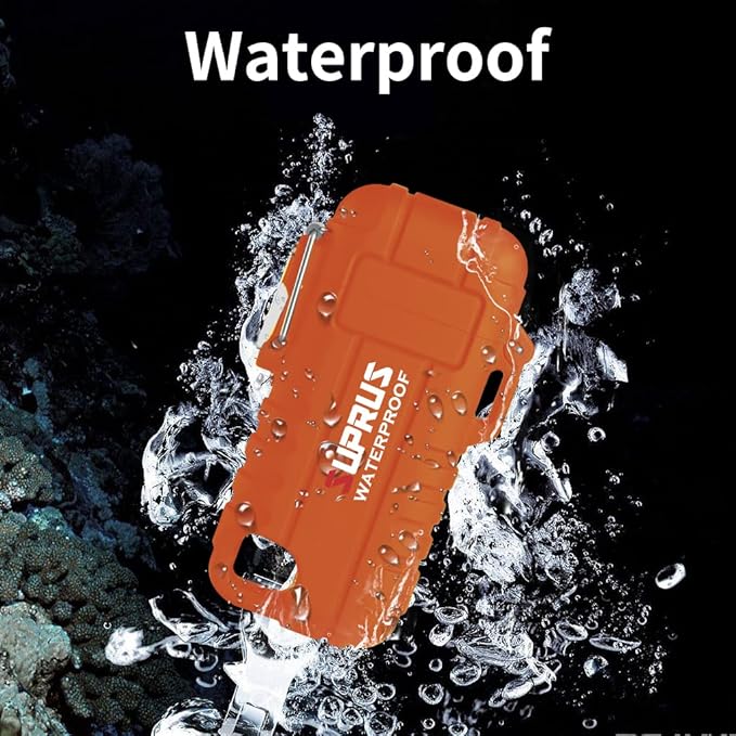 SUPRUS Waterproof Lighter Windproof Lighter Arc Plasma Lighters USB-C Rechargeable with Expandable and Flexible Neck for Outdoor Camping Kitchen (Orange)
