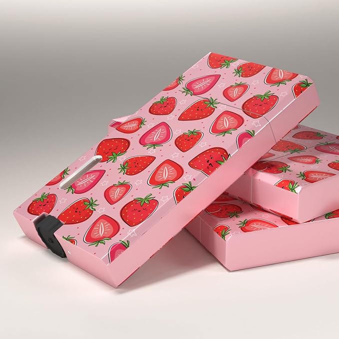 Pink Strawberry Cool,Butane Jet Torch Lighter,Refillable Windproof Flame Torch Lighters,Adjustable,Long,BBQ Candles Camping (No Gas)