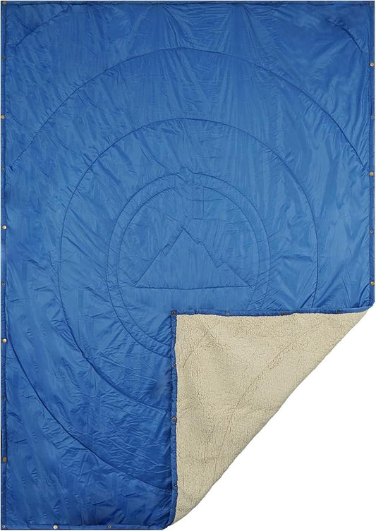 Outdoor Camping Blanket - Puffy Ultralight Packable Blankets for Sleeping, Camp, Travel, Hiking, Stadium, Sherpa Fleece Warm Puffer Portable Camping Quilt, DWR,Machine Washable,56"x 78"