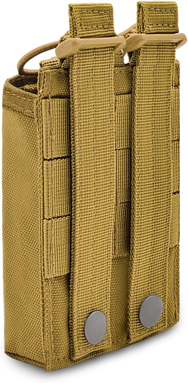 Molle Radio Pouch Holster Tactical Holder Duty Belt Accessories Military Heavy Bag for Two Ways Walkie Talkies Adjustable Storage with 1 Pack Patch