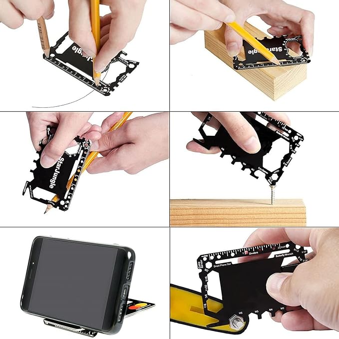 Multi purpose survival Pocket tool - 43 in 1- wallet credit card size Ninja Tactical Multitool Christmas Gifts Stocking Stuffers for Men (1 PACK)