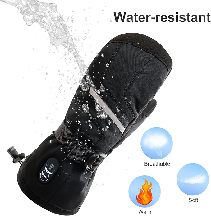 SNOW DEER Heated Gloves Electric Upgraded Men Women 7.4V Rechargeable Battery Gloves,Heated Motorcycle Glove Mittens