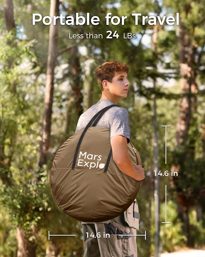 Screen Pop Up House Room Tent, Canopy Sun Shade Shelter for Patio, Backyard, Deck & Outdoor Activities, Portable Gazebo, Not Waterproof, 10'x10', Brown