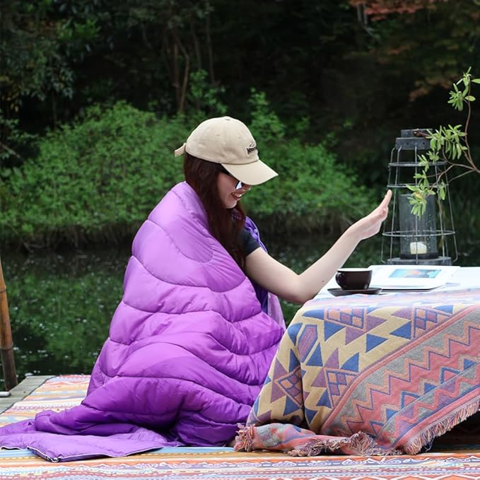 Camping Blanket,Lightweight Down Alternative Puffy Printed Camping Blanket Packable Outdoor Blanket for Camping,Traveling, Stadium, Hiking, Picnics