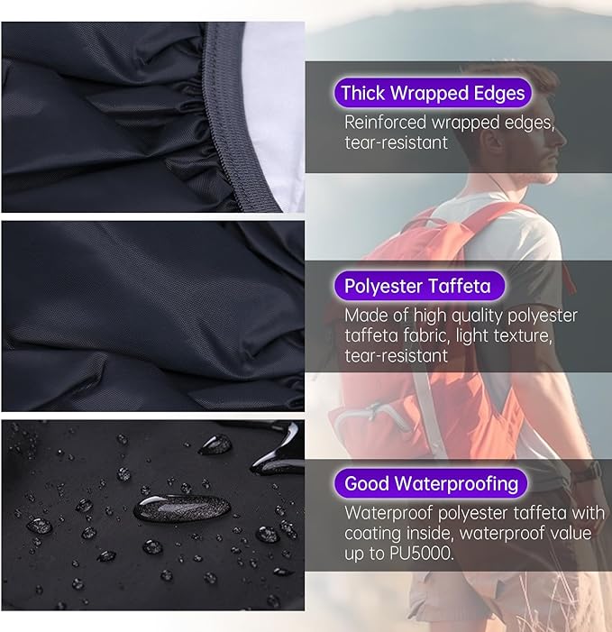 Waterproof Backpack Rain Cover with Reflective Strip for Mountaineering, Traveling, Cycling, Camping and Outdoor