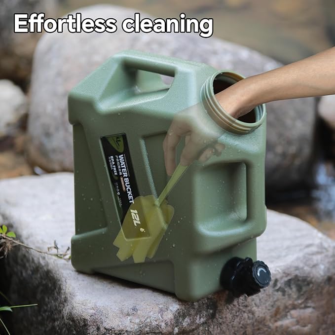 3.2 Gallon Water Jug, Camping Water Container Water Storage with Spigot No Leakage Portable Emergency Water Tank for Outdoor Hiking Camping Essential Picnic Supplies Green