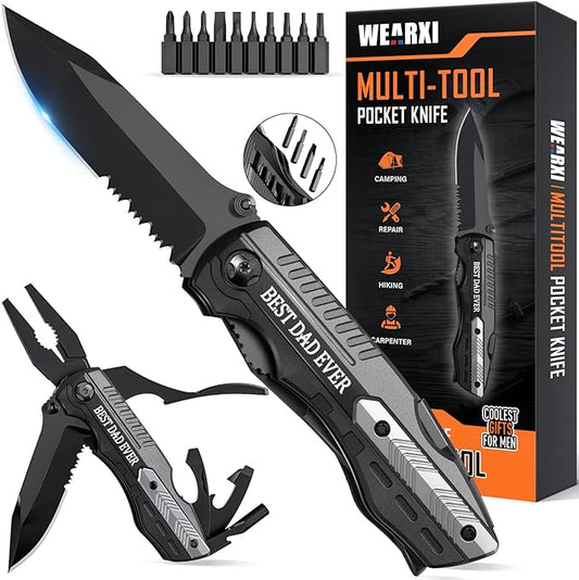 WEARXI Gifts for Dad, Stocking Stuffers Gifts for Men, Multitool Pocket Knife Dad Gifts, Gifts for Men Who Have Everything, Birthday Gifts for Men, Mens Gifts for Christmas (Dad Gifts Special Version)