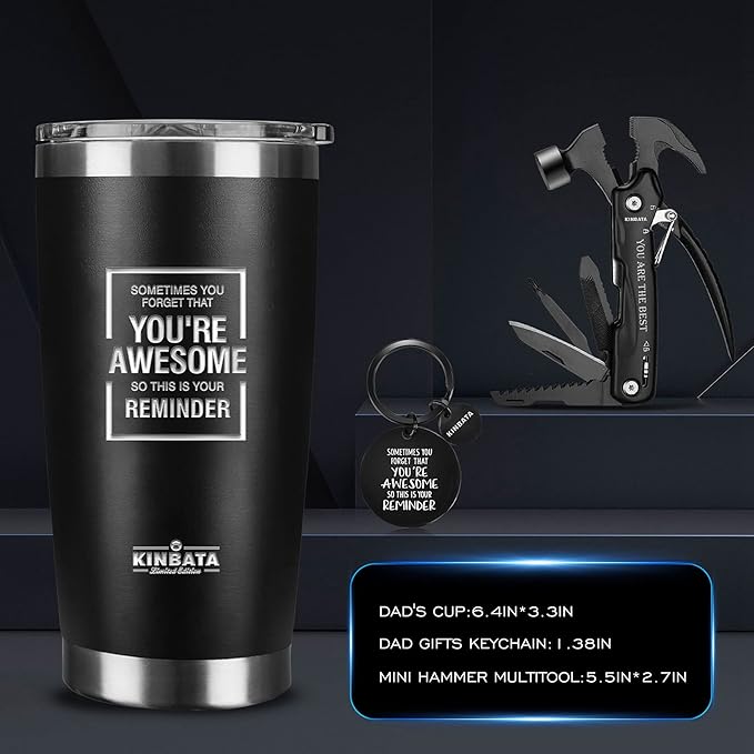 Birthday Gifts for Men-Fathers Day Best Gifts for Dad Awesome Gifts for Him Inspirational Gifts for Women Mothers Day Best Gifts Anniversary Baskets for Husband Coworker Tumbler Multitools