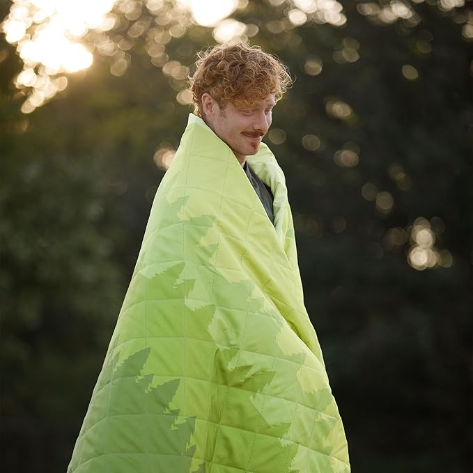 CORE Outdoor Weighted Blanket | Packable Waterproof Picnic Blanket, Beach Mat, Tent Camping Rug, & Stadium Blanket | Large Portable 94" x 78" Quilt Design with Built-in Straps and Carry Handle