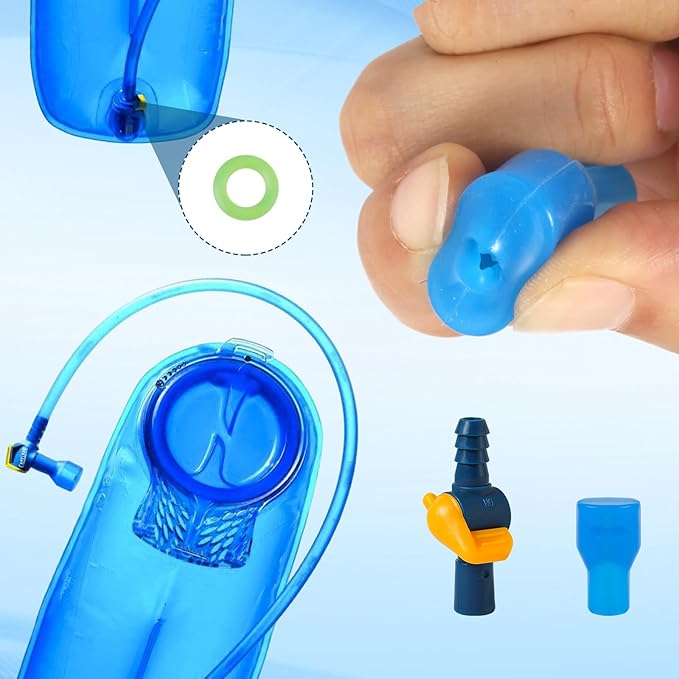 4pcs Bite Valve Replacement for Camelbak, Silicone Mouthpiece Nozzle Replacement with 2 Pass-Through Connectors, 2 O-Rings, Water Hose for Camelbak Hydration Bladder Cycling Camping Supplies