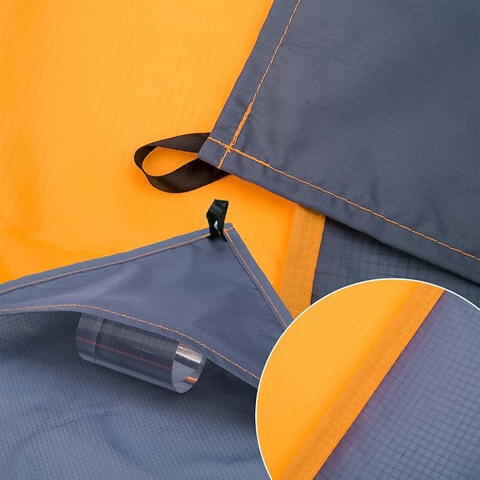 Orange Beach Blanket, Large Oversized Beach Mat Intimate Choice of Beach Accessories for Outdoor Travel Camping Hiking Good Gift (L-OrangeGrey)