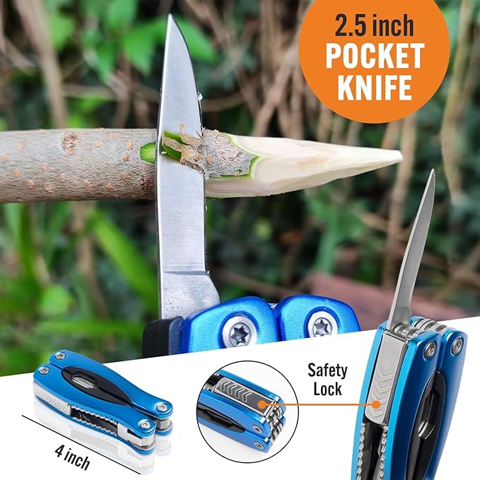 Multi Tool Pocket Knife Set 15 in 1 - The Ultimate Father’s Day Gift! Perfect Multitool for Men, Dad, Boyfriend, Scout - Practical, Versatile tool for Fathers Day, Birthdays and Graduations, 3 pack