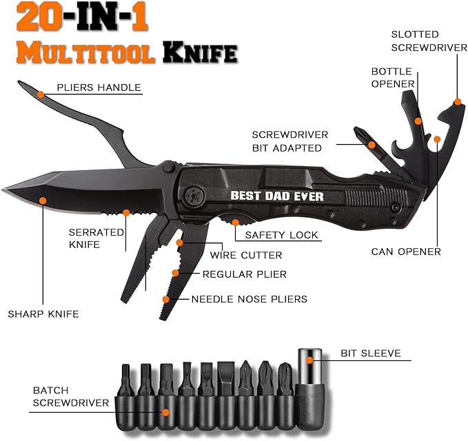 Gifts for Dad from Daughter, Fathers Day Birthday Gifts for Dad, Pocket Knife for Stocking Stuffers, Multitool Gadget for Christmas Dad Gifts, Stocking Stuffers for Dad