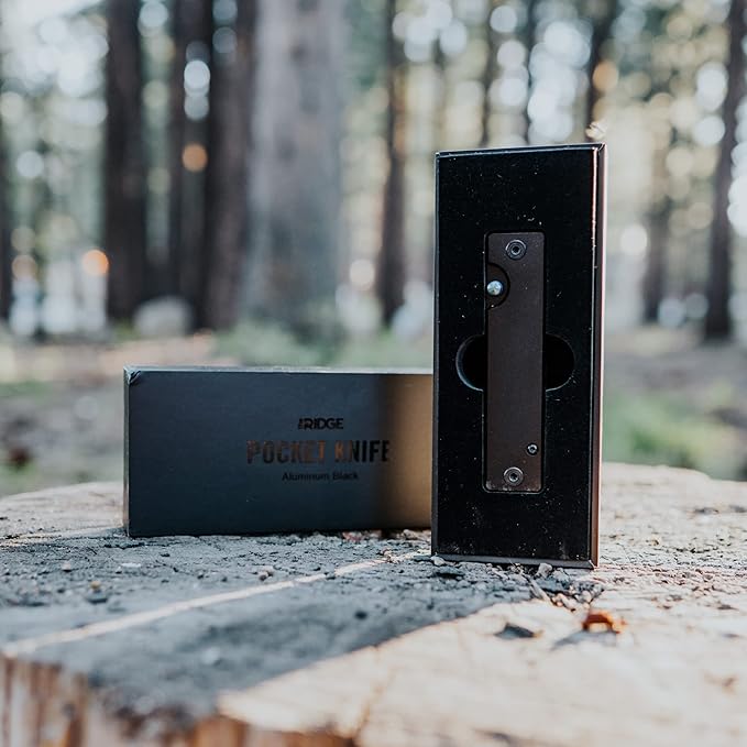 The Ridge Summit Knife | Folding Pocket Knife with Clip for Pocket Knife (Aluminum Black)