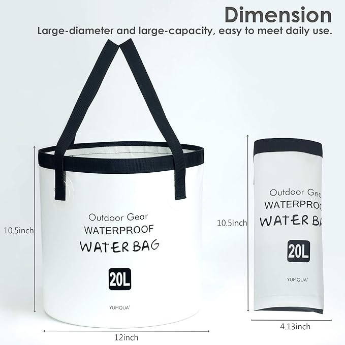 Collapsible Bucket 5 Gallon, Multifunctional Portable Folding Bucket Water Container Wash Basin for Camping Fishing Hiking Traveling Backpacking Outdoor Survival Gardening Car Washing