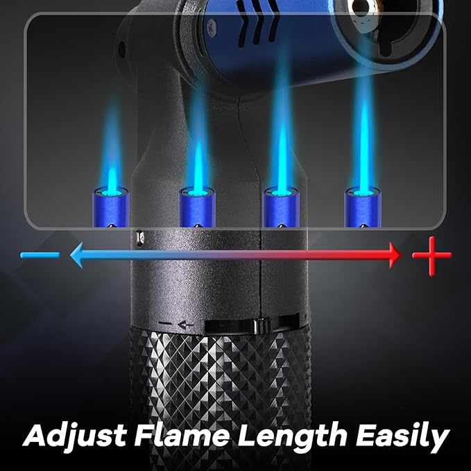 Luxgaze 2 Pack Butane Torch Lighters Refillable Jet Flame Portable Butane Torch Mini Refillable Windproof Lighters for Camping Baking Culinary Soldering Cooking Welding BBQ Grill(Gas not Included)