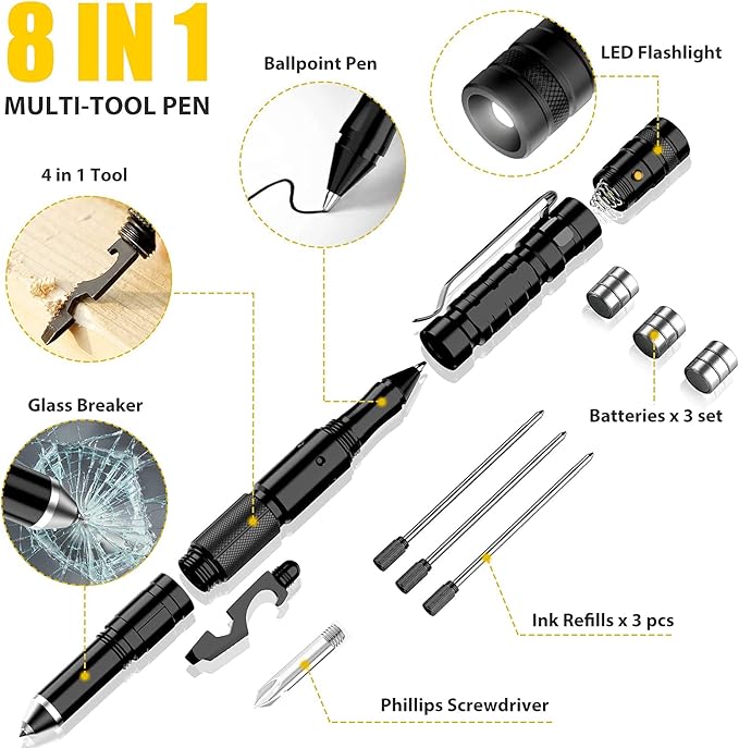 Stocking Stuffers for Men Christmas Birthday Gift Idea for Men Dad Him Husband Boyfriend Adults Teens Handy Tool Cool Gadgets for Men Women Hiking Camping Fishing