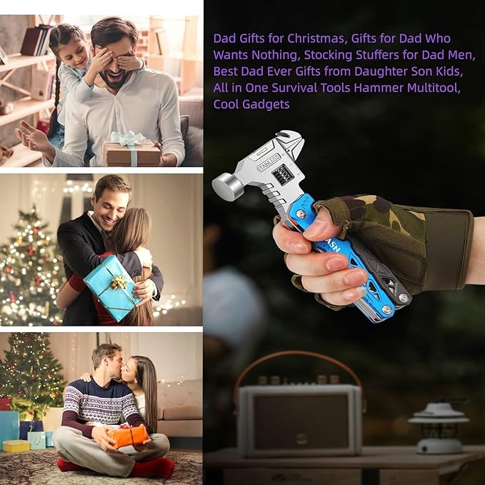 Upgraded Adjustable Wrench Multi tool Hammer,18-in-1 All in One Survival Tools Mini Multitool Pliers for Adults Him Boyfriend Husband Grandpa Women Birthday Valentines Fathers Gift