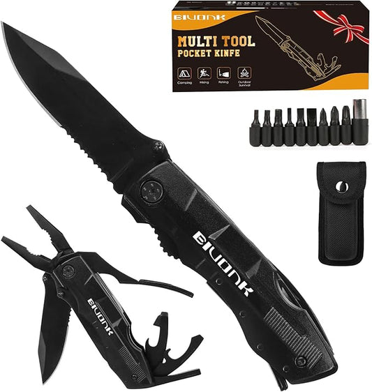 Mens Gifts, Multitool Pocket Knife, Gifts for Men Husband, Father's Day Birthday Gifts, Utility Knife Folding Tactical Knife With Blade, Plier, Screwdriver for Camping Hiking Fishing