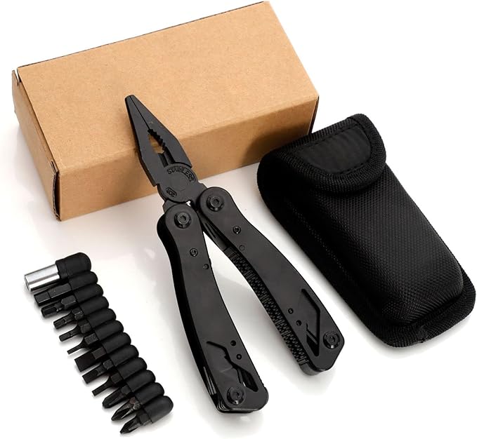 All In One Tool ToolMultitool Needle Nose Plier, Stripper, Wire Cutter,Bottle Opener,Can Lifter,Cross Screwdriver, Screwdriver,Slotted Screwdrive for Outdoor, Survival, Camping, Hunting and Hiking