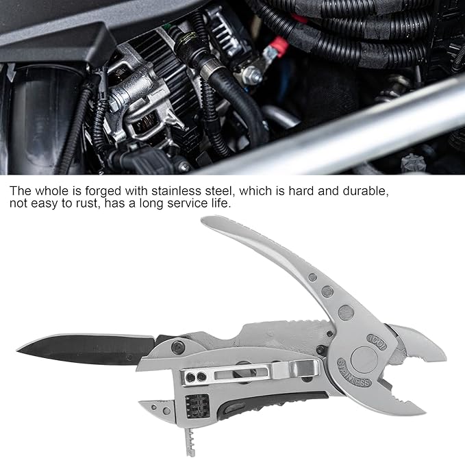 Adjustable Wrench Multitool,Multitool Camping Multi Tool Plier Screwdriver Bits Pliers Survival Emergency Gear Assembly Be Used for Outdoor,Survival,Camping, Hunting and Hiking