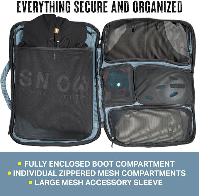 Wildhorn Brimhall Ski Boot Bag and Snowboard Backpack -US Ski Team Official Supplier- Premium Durable Waterproof Travel Ski boot bag backpack for Boots, Helmets, Goggles & Outerwear
