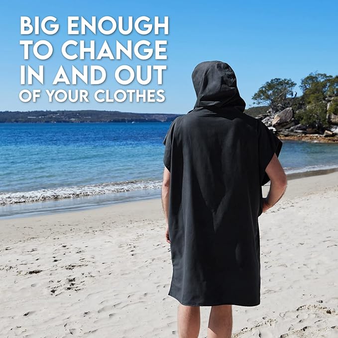Dock & Bay Adult Poncho - Hooded Towel with Deep Pockets, Changing Robe - Quick Dry - Compact, Lightweight - Includes Bag