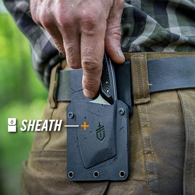 Gerber Gear 30-001694 TRI-Tip, Mini Cleaver Fixed Blade Knife with Sheath, Green