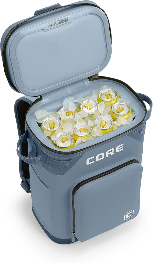 CORE Magnetic Leak Proof Soft Cooler with Waterproof Zipper | Insulated Bag Portable Ice Chest Box | Best Soft Cooler for Food & Beverages for Tailgating, Car Camping, Travel, and Family Beach Picnics