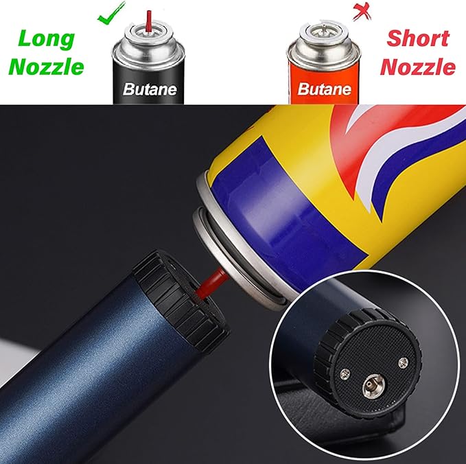 Large Butane Torch Lighter, Windproof Jet Flame Lighters, Flame Adjustable & Refillable, Cool Lighter with Flame Switch Lock.(Butane Not Include)