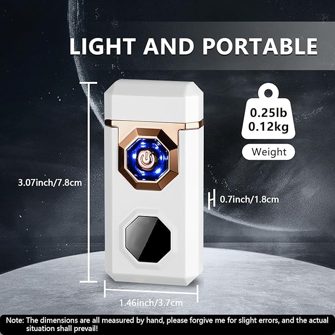 SKRFIRE Electric Lighter Rechargeable USB C Arc Plasma Lighter High Power Flame Cool Lighter Windproof Electronic Candle Lighter with LED Flashlight for Candle, Firework, Incense (Black)