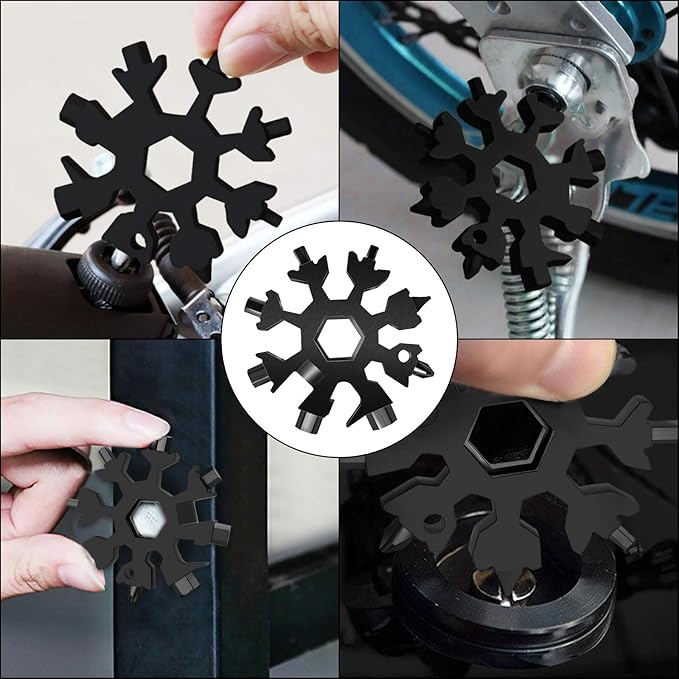 Stocking Stuffers for Men Dad Gifts, Multi Tool 2 Pack 18 in 1 Snowflake Hand Tools Christmas Gifts for Men Adults and Women Outdoors Camping Portable Bottle Opener Flat Screwdriver Kit Wrench