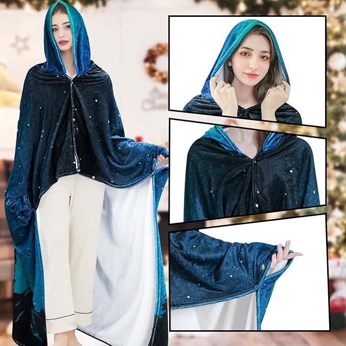 Camping Wearable Blanket Hoodie - Camping Gifts for Women Men - Camper Blanket Gift for Camper Outdoor - Camping Essentials Accessories - Camp Decor for Bedding RV Campsite Travel Hiking 70"x60"