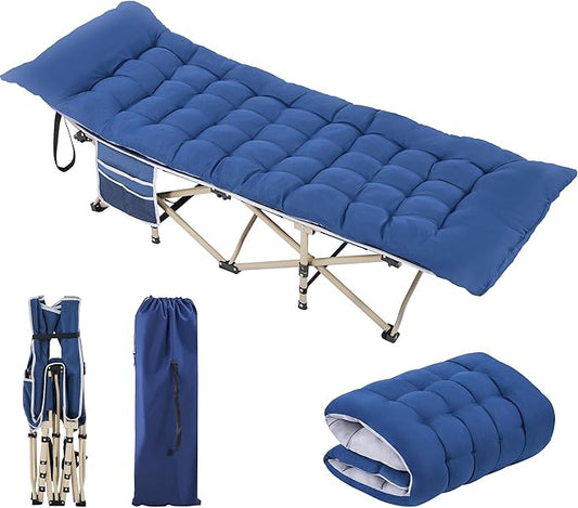 Yaheetech Folding Camping Cot Portable Outdoor Bed for Adults w/Mat & Storage Bag & Carry Bag, Heavy Duty Cots for Outdoor Travel & Office/Home Nap