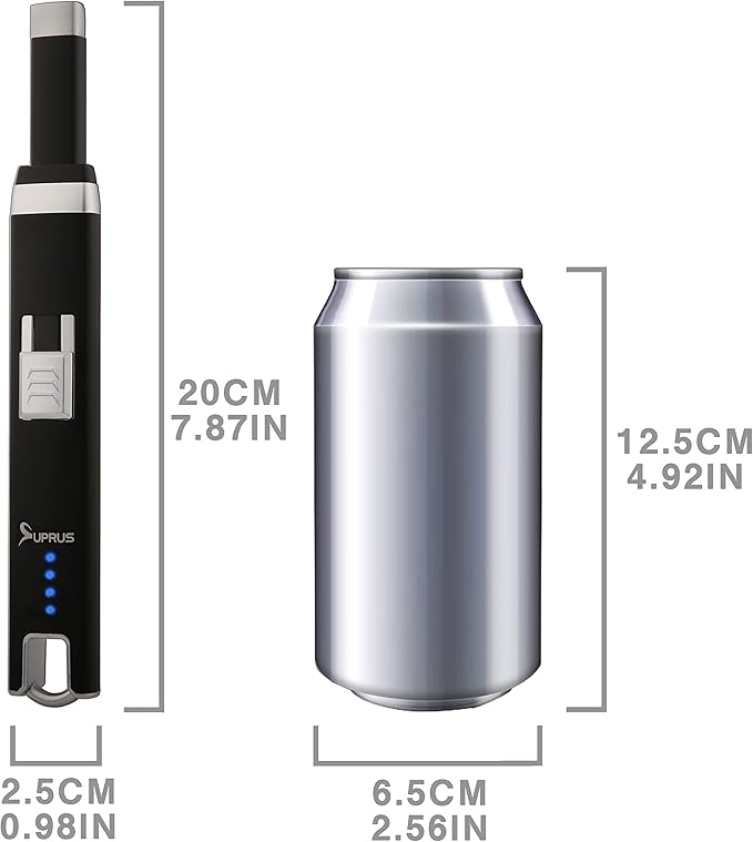 SUPRUS Candle Lighter Electric Rechargeable Arc Lighter with LED Battery Display Perfect for Candle Gas Stove Camping BBQ Party Gift Box