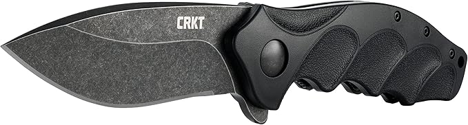 CRKT Foresight EDC Assisted Folding Pocket Knife: Urban Everyday Carry, Black Blade, IKBS Ball Bearing Pivot, Liner Lock, Grooved Glass Reinforced Nylon Handle, Deep Carry Pocket Clip K221KKP