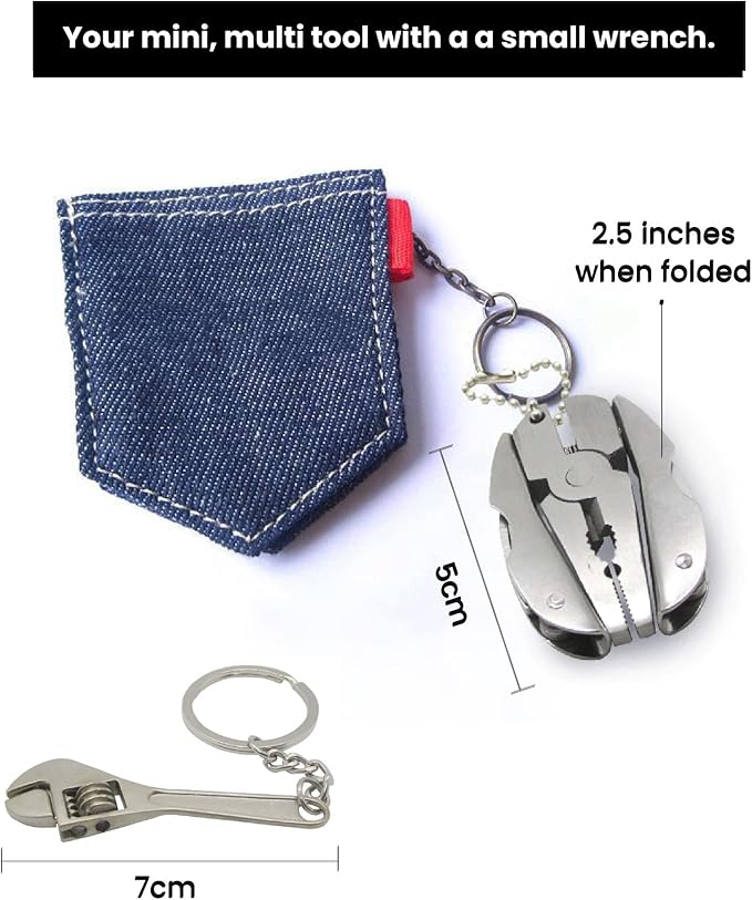 Multifunctional Stainless Steel Pliers & Mini Wrench Tool Set - Compact 5-in-1 Multipurpose Pliers & Wrench Set with Sheath - Tool Kit for Camping, Auto, Outdoor - Durable, EDC Multi Tool Set