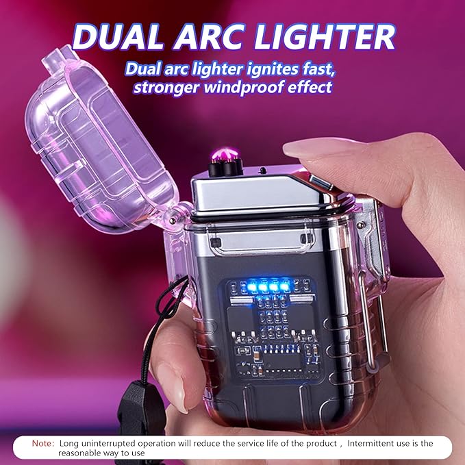 BABOBIU Electric Lighter Plasma Lighter Flameless Windproof Waterproof USB Rechargeable Lighter with Type-C Fast Charging Gift for Men, Boyfriend, Husband (Black)